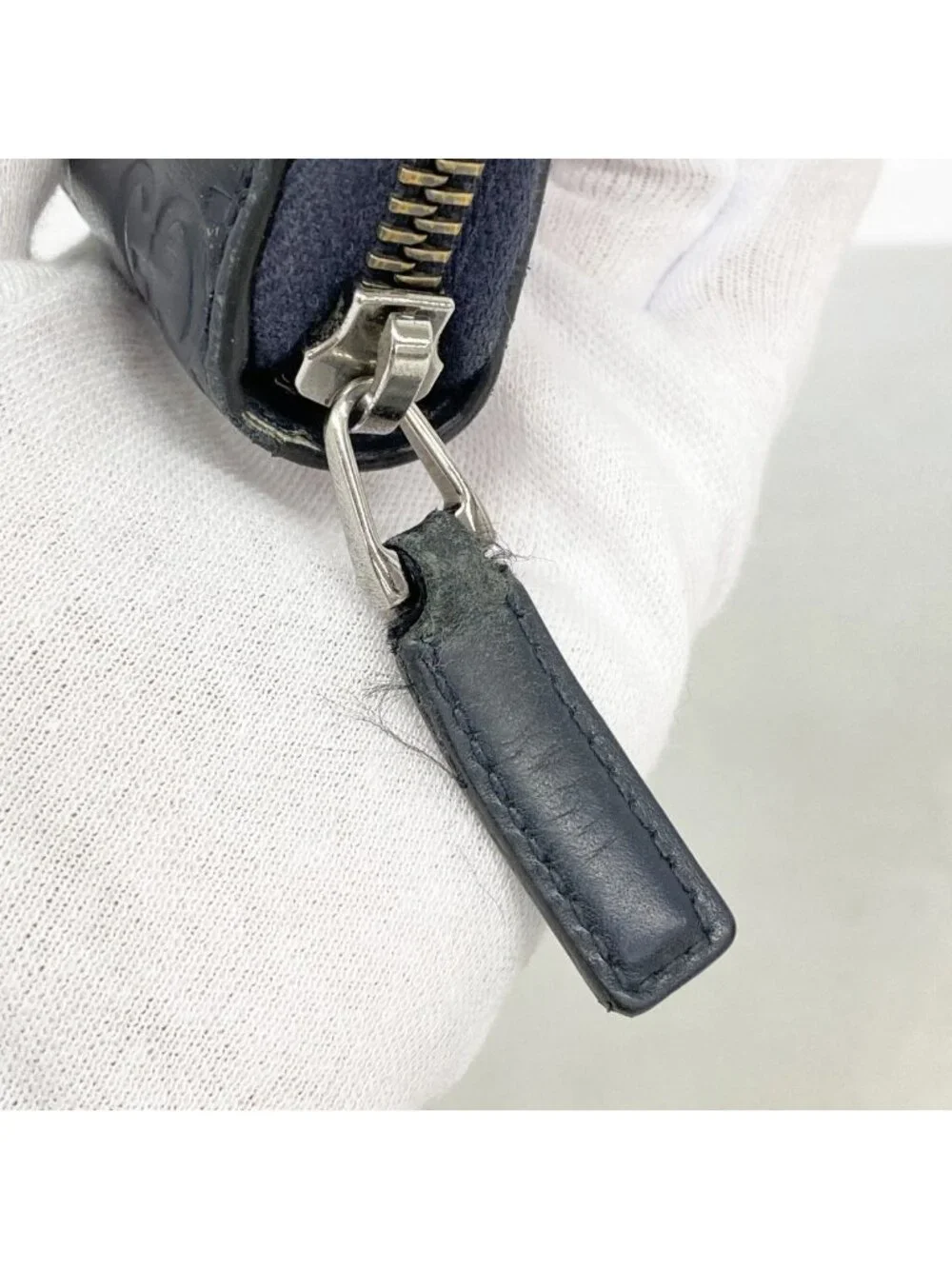 ★SOLD★ Gucci Wallet Guccissima Leather Navy Silver - Picture 7 of 8